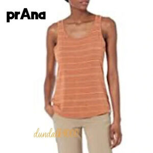 NWT PRANA Foundation Scoop Neck Tank Vino Heather Stripe XS